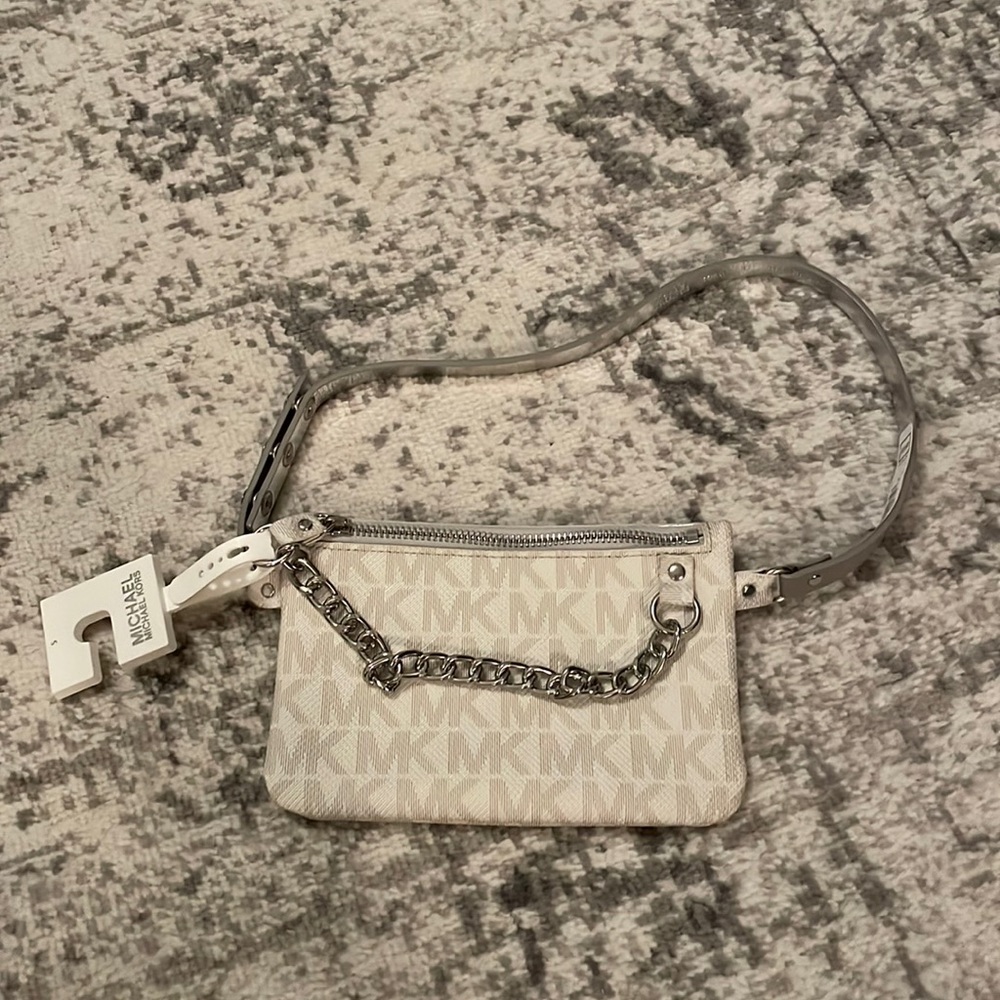 Michael Kors hip purse new with tags cream and silver $30